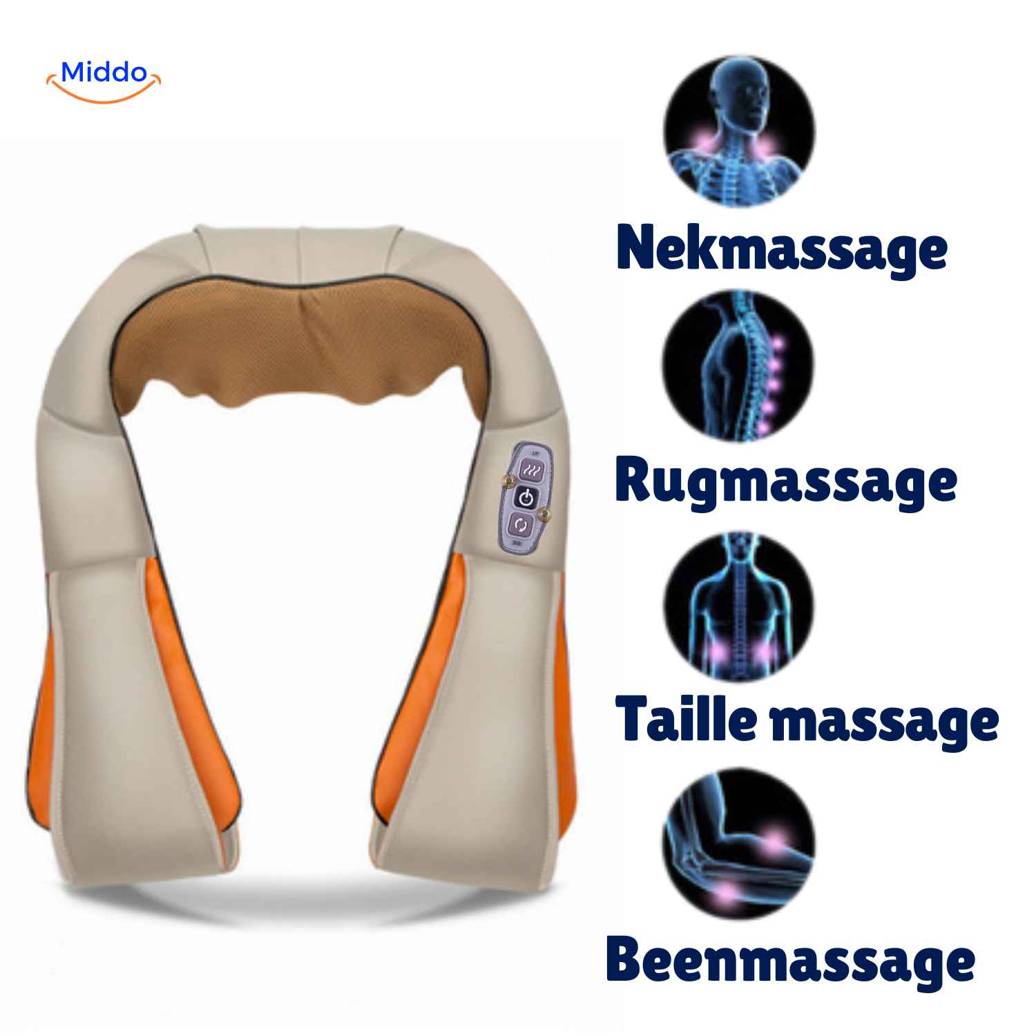 Cervicare Tiefen-Massager multifunktionale Shiatsu Nacken-, Rücken- und Beinmassage www.middo.nl