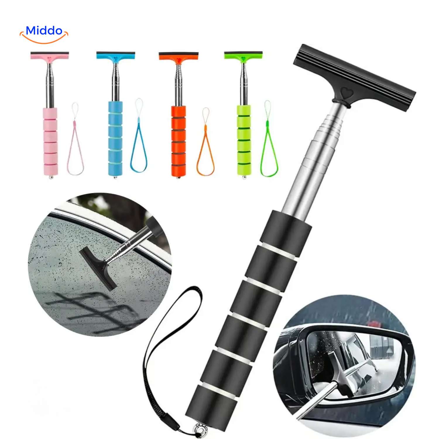 clearwipe Auto-Scheibenreiniger-Set mit verschiedenen Farben und Anwendung www.middo.nl