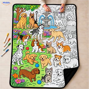 ColorFlow Ausmaldecke - Hunde im Park