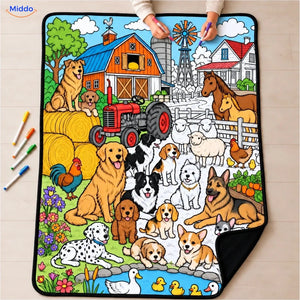 ColorFlow Ausmaldecke - Hunde auf dem Bauernhof