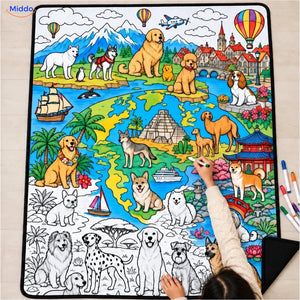 ColorFlow Ausmaldecke - Hunde auf Weltreise