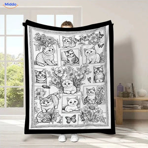 ColorFlow Ausmaldecke - Katzen und Blumenrahmen