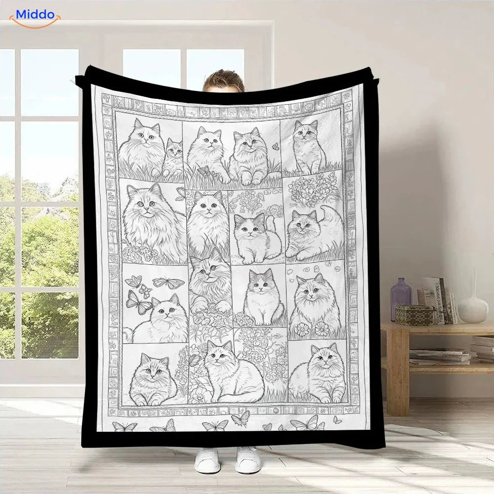ColorFlow Ausmaldecke - Katzen in Feldern