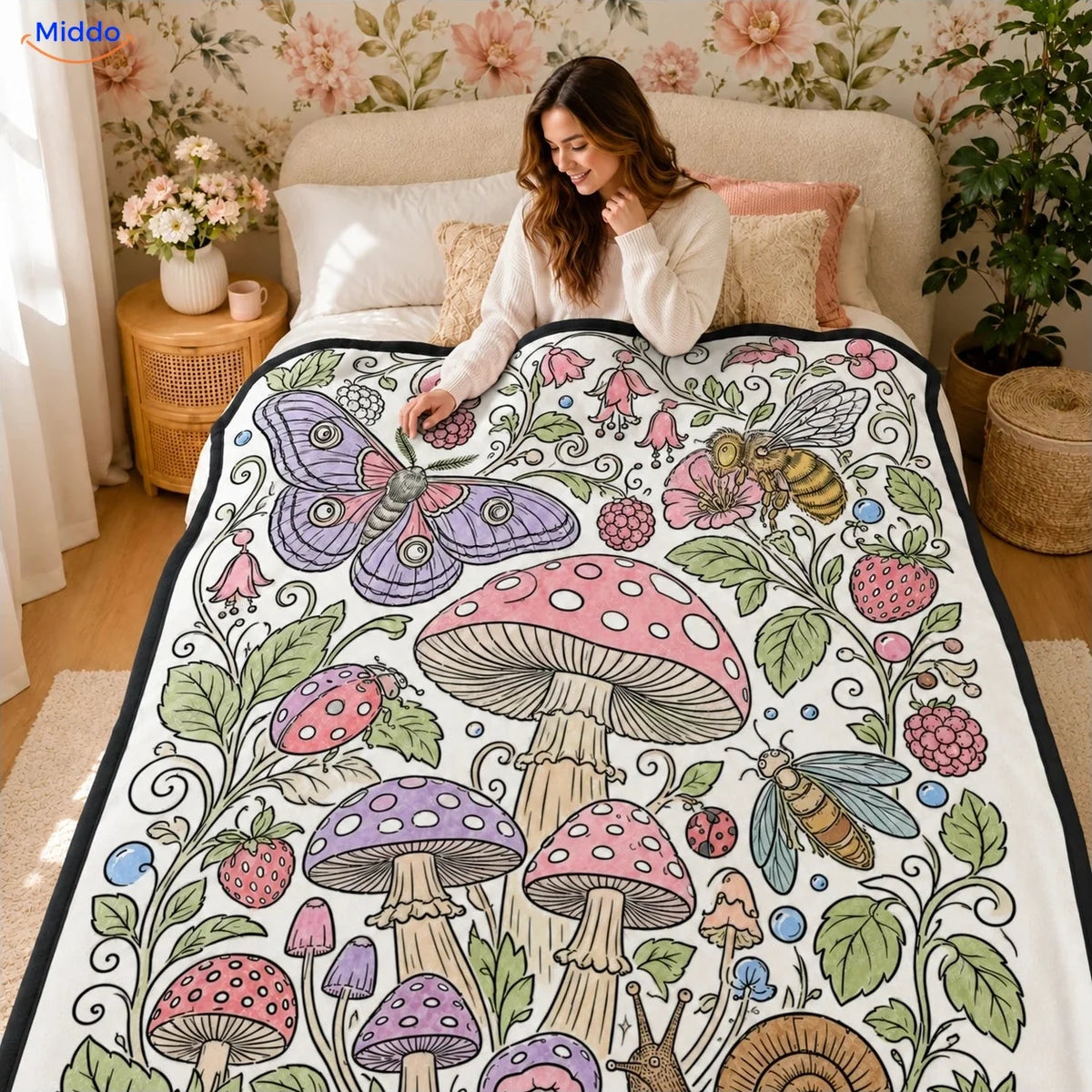 ColorFlow Ausmaldecke - Pilze und Schmetterlinge
