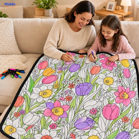 ColorFlow Ausmaldecke - Tulpen und Blumen