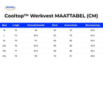 cooltop Arbeitsjacke Größentabelle Größen Länge Schultern Brust Saum Ärmel www.middo.nl