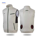 cooltop Arbeitsweste weiß mit doppelten Lüfterausgängen und leichtem Stoff www.middo.nl