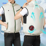 cooltop Arbeitsweste mit Modell und kühlender Luftzirkulation hinten www.middo.de