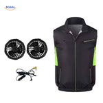 cooltop Arbeitsweste schwarz grün mit Kühlbelüftung und Ventilator-Set www.middo.de