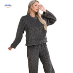 Cosyluxe Pyjama-Set in Blau – Weiche Fleece-Hauskleidung bei www.middo.de