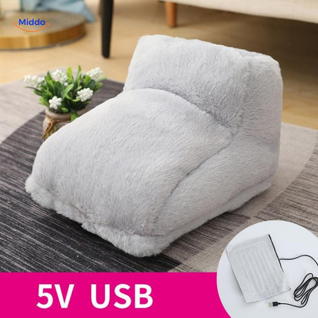 cozypaws Fußwärmer in Grau mit USB-Anschluss