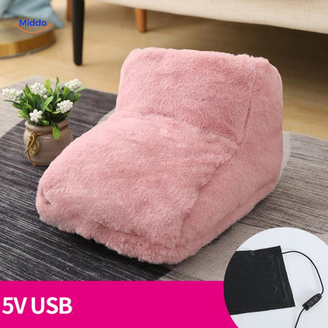 cozypaws Fußwärmer in Hellrosa mit USB-Anschluss