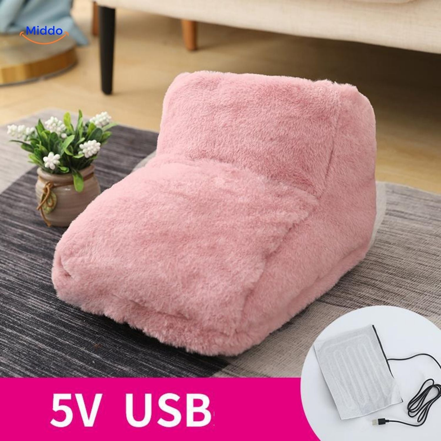 cozypaws Fußwärmer in Rosa mit USB-Anschluss