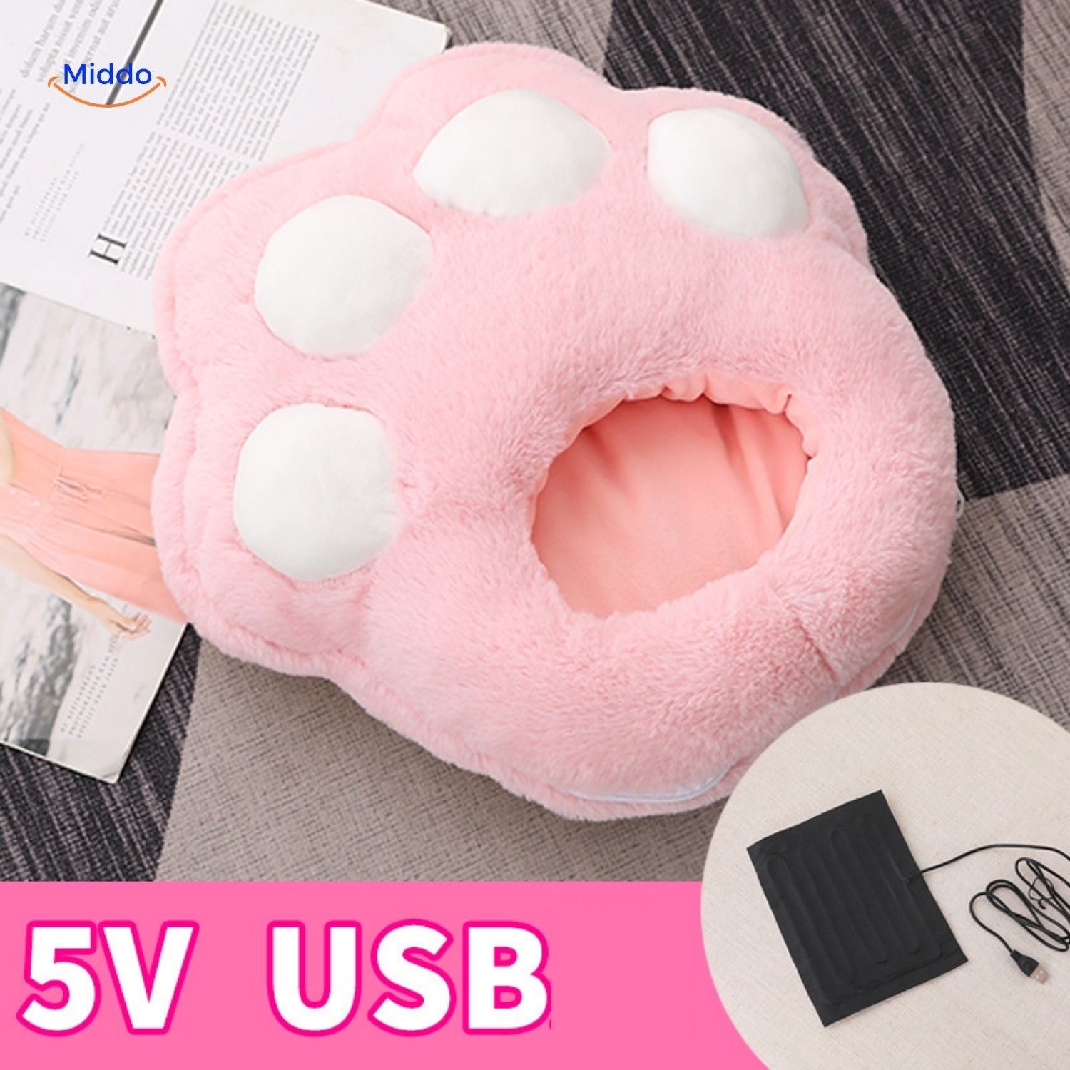 cozypaws Fußwärmer in Rosa mit weißen Pfoten