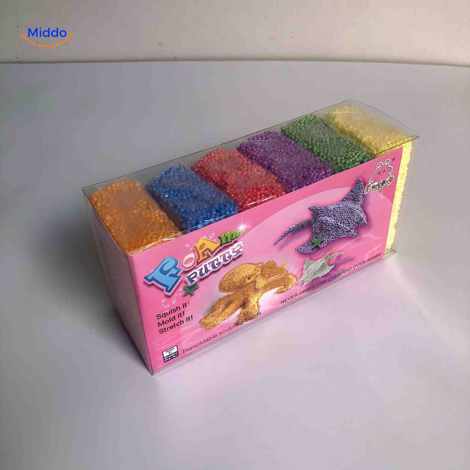creativafoam Klei Foam Knetset mit bunten Knetblöcken www.middo.nl