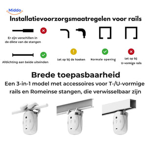 curtana Vorhangmotor Installationsanleitung und Kompatibilität mit mehreren Schienen