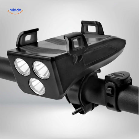 Cyclomax Fahrrad-Gadget: Telefonhalterung, Powerbank, Licht und Hupe für Ihr Fahrrad. Jetzt auf www.middo.de!
