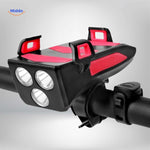 Cyclomax Fahrrad Gadget: Telefonhalterung, Powerbank, Licht und Hupe – Zweifarbige Lampe in Blau. Besuchen Sie uns auf www.middo.de!