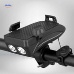 Cyclomax Fahrradzubehör: Telefonhalter mit Powerbank, Licht und Hupe, zwei Lichtmodi in Rot - www.middo.de