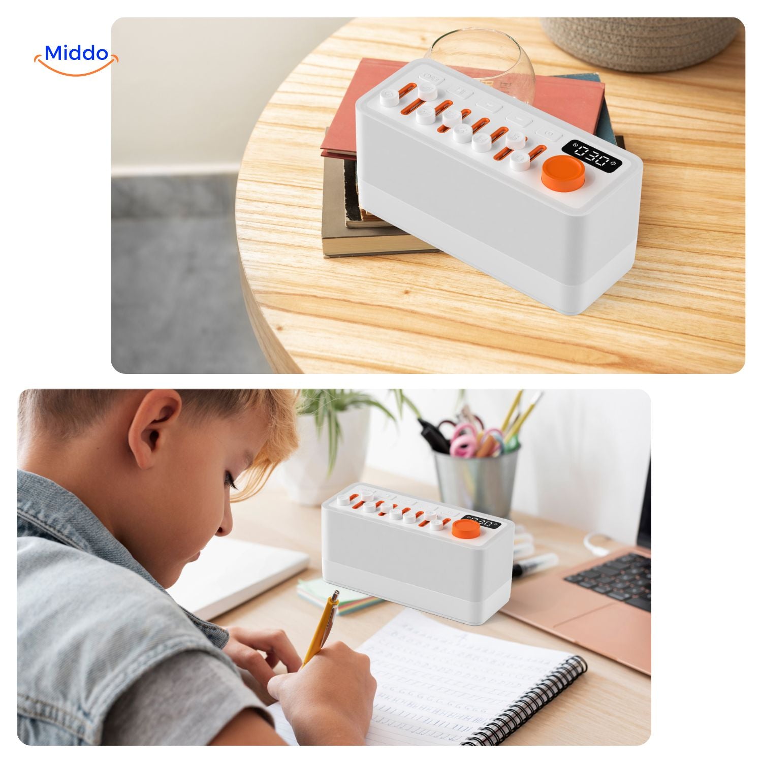 dreamglow Lautsprecher intelligente Geräuschmaschine für Nachttisch www.middo.nl