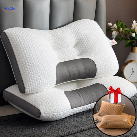 DreamGuard Pro Wabenkissen mit 2 kostenlosen Kissenbezügen – Beige