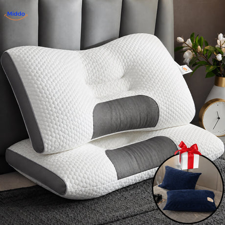 DreamGuard Pro Wabenkissen mit 2 kostenlosen Kissenbezügen – Dunkelblau