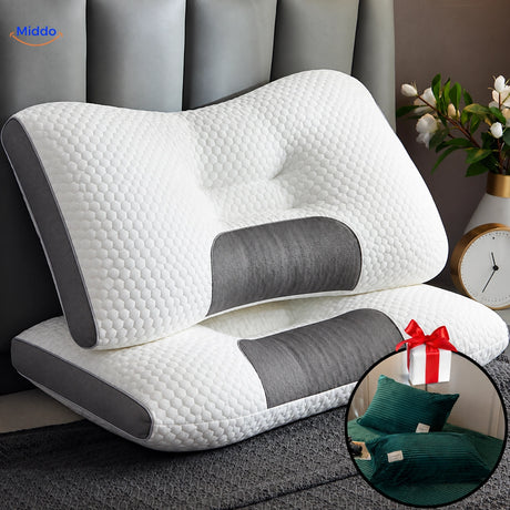DreamGuard Pro Wabenkissen mit 2 kostenlosen Kissenbezügen – Dunkelgrün