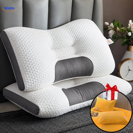 DreamGuard Pro Wabenkissen mit 2 kostenlosen Kissenbezügen – Gelb