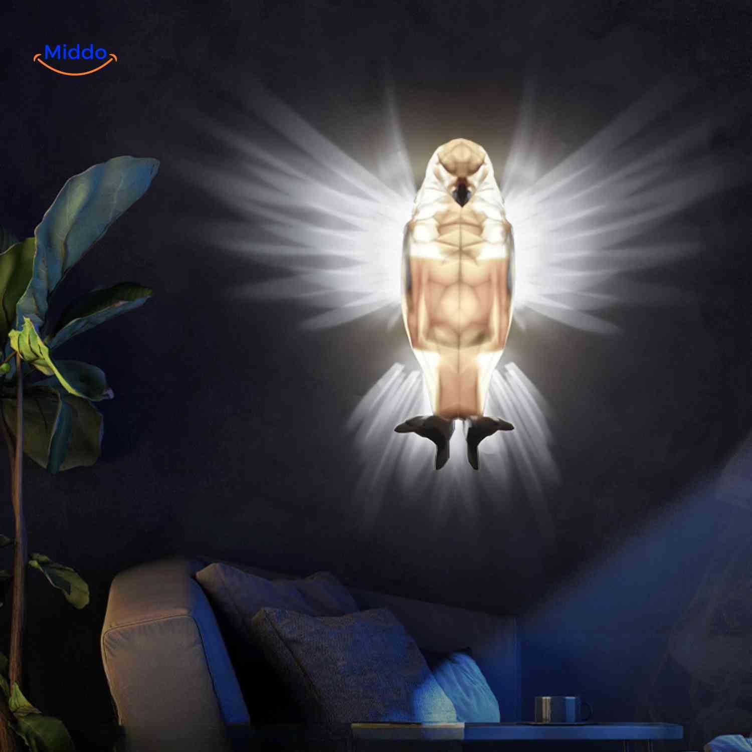 eagleglow Wandleuchte muskulöser Adler Lichtdekoration für das Wohnzimmer www.middo.de