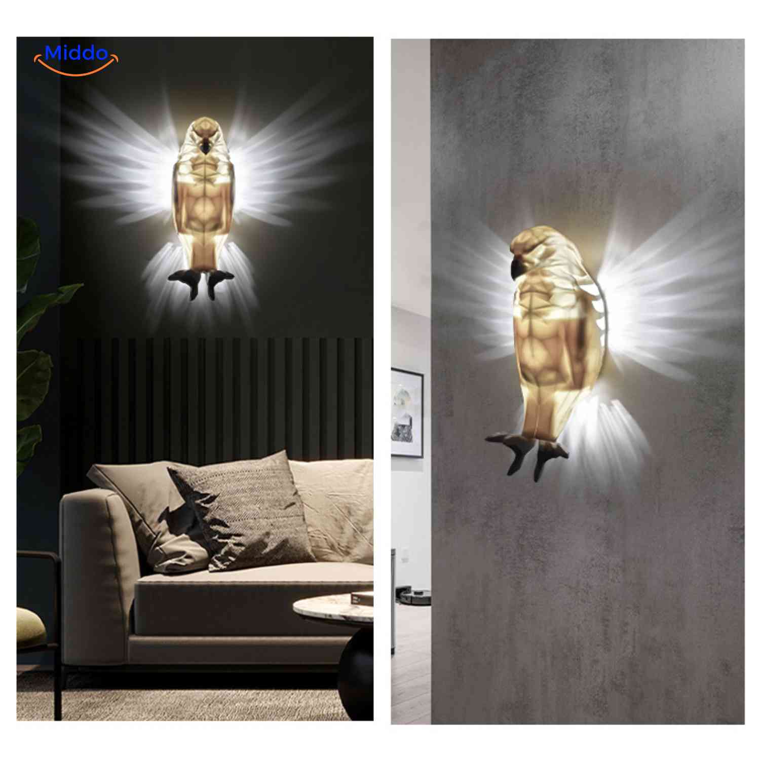 eagleglow Wandleuchte mit muskulösem Adler für stimmungsvolle Wanddekoration www.middo.nl