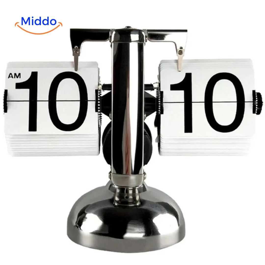 Elegante Retro Flip Vintage Uhr mit Quarzwerk in Weiß www.middo.de