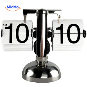 Elegante Retro Flip Vintage Uhr mit Quarzwerk in Weiß www.middo.de