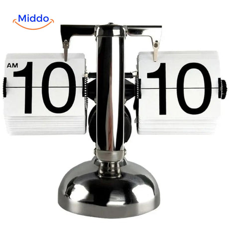 Elegante Retro Flip Vintage Uhr mit Quarzwerk in Weiß www.middo.de
