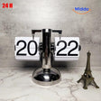 Elegante Retro Flip Vintage Uhr mit Quarzwerk 24 Stunden Weiß www.middo.de