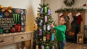 Energibox Adventkalender energy drinks Adventskalender Kind öffnet Energydosen