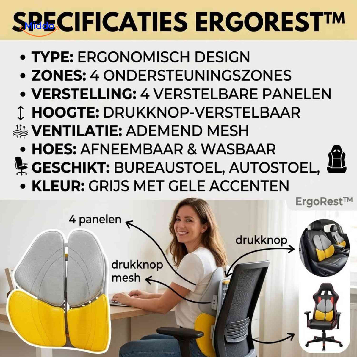 ErgoRest™ Rückenstützkissen, Produktansicht 10