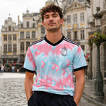WM 2026 Supportershirt Belgien in blau-rosa als Fußballshirt für Herren