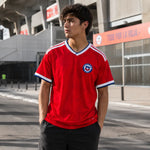 WM 2026 Supportershirt Chile in rot als Fußballshirt für Herren