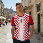 WM 2026 Supportershirt Kroatien in rot-weiß als Fußballshirt für Herren