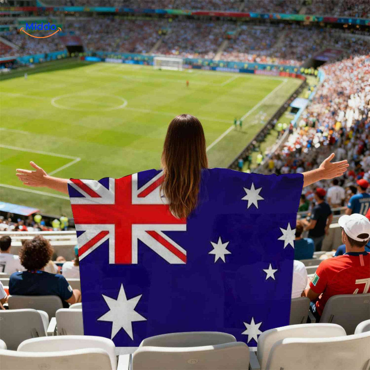 flagora Cape Australien FlaggenCape Stadion Fan www.middo.de