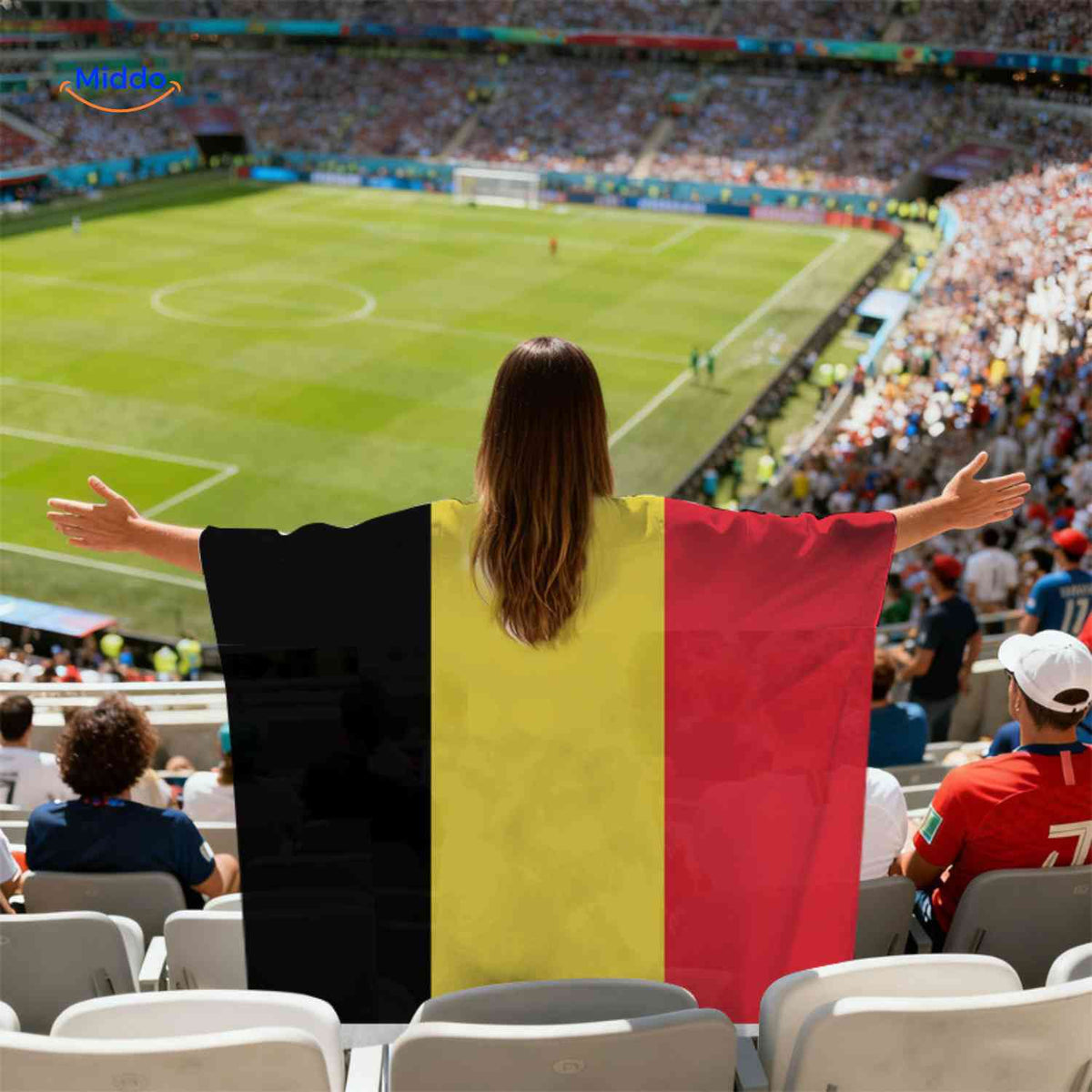 flagora Cape Belgien FlaggenCape Stadion Fan www.middo.de