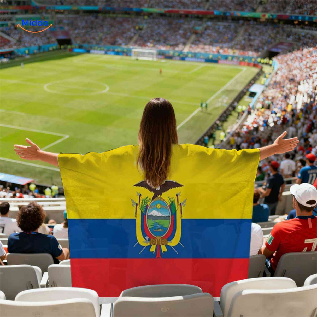 flagora Cape ecuador FlaggenCape Stadion Fan www.middo.de