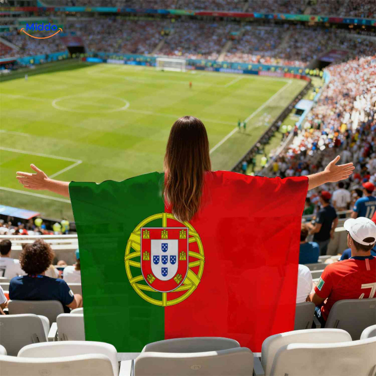 flagora Cape Portugal FlaggenCape Stadion Fan www.middo.de