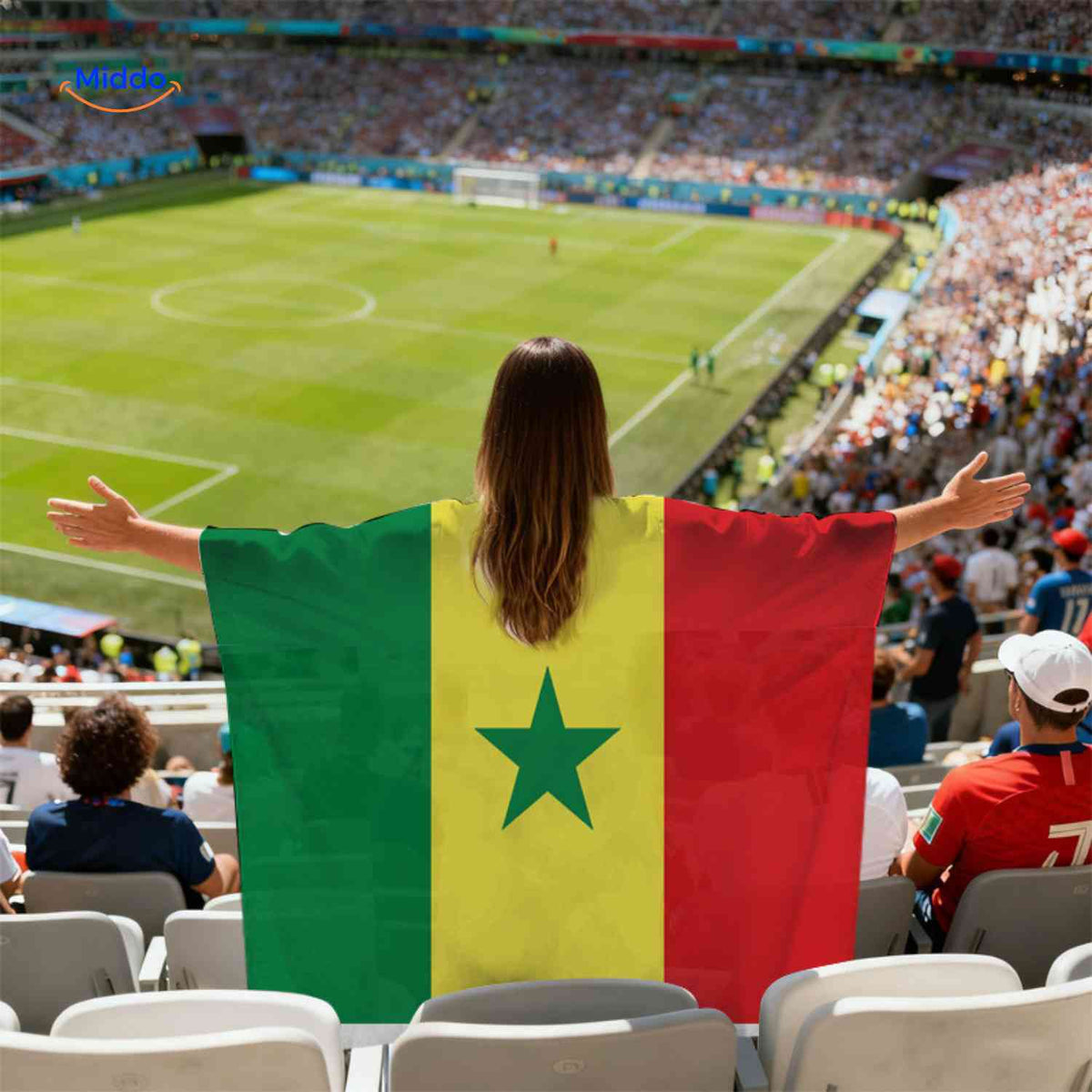 flagora Cape senegal FlaggenCape Stadion Fan www.middo.de