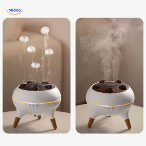 Flamora Diffuser Dualmodus Dampf versus Wolkeneffekt www.middo.de