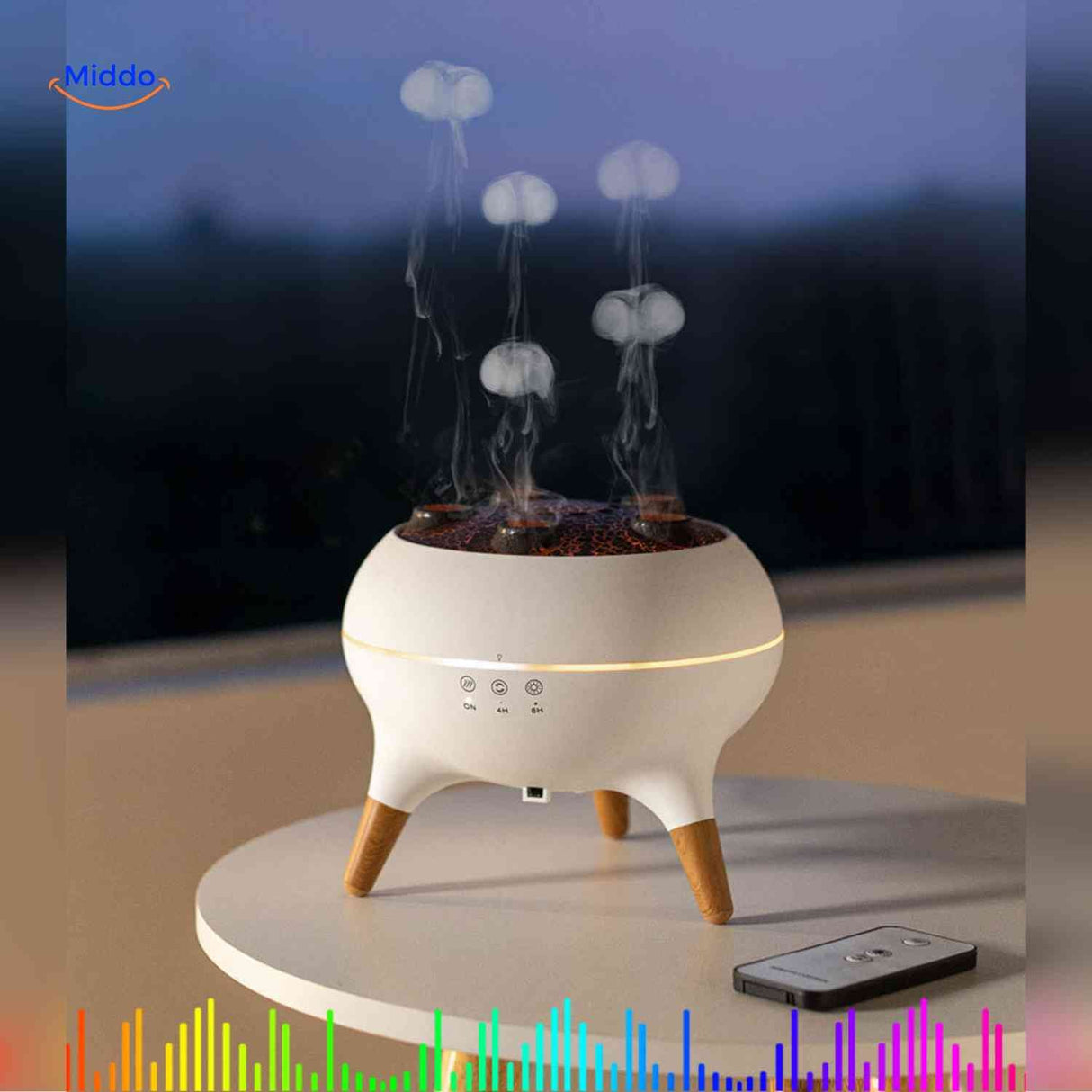 flamora Diffuser mit Fernbedienung und stilvollem Licht