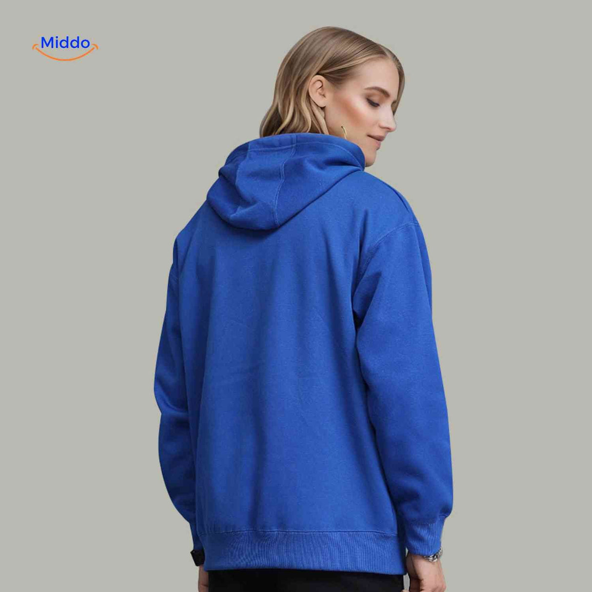 Fleecora Hoodie Hoodie Rückseite blau www.middo.de