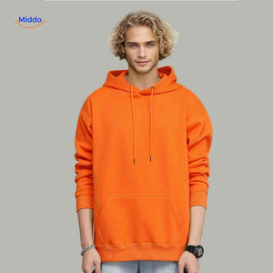Fleecora Hoodie orange hoodie Model casual www.middo.de