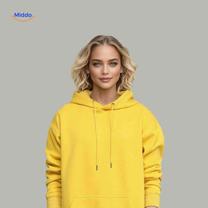 Fleecora Hoodie Unisex Hoodie Nahaufnahme Model www.middo.de