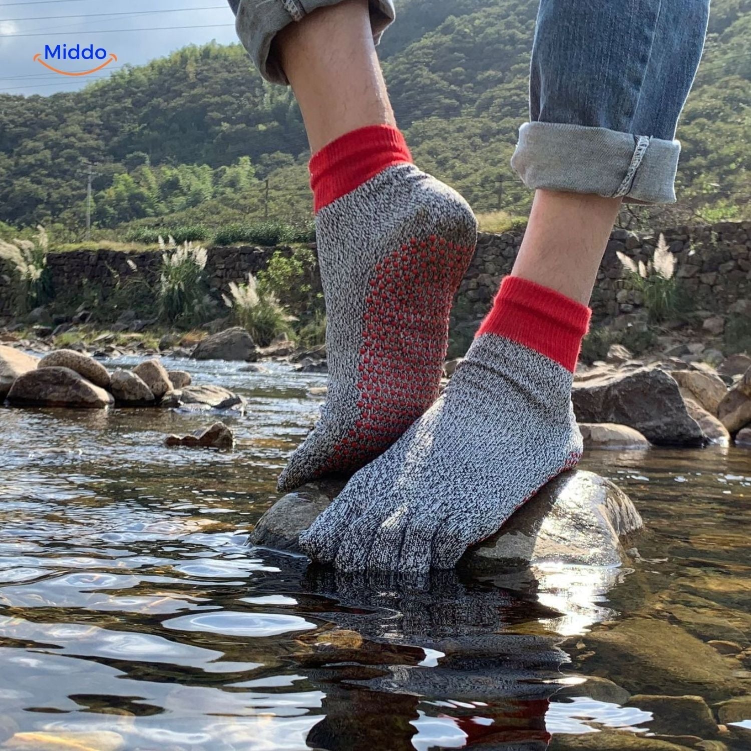 flexguard Fünf-Finger-Socken sicher für anspruchsvolle Arbeit middo